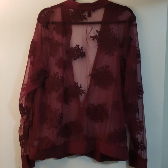 Torrid 2XL Lace Jacket Burgundy Fall - Picture 4 of 4